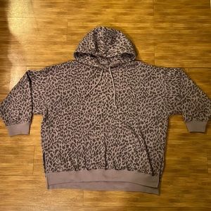American Eagle Hoodie Purple Leopard size large